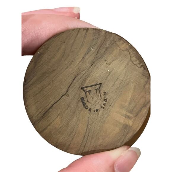 VINTAGE Wood Hand Carved Mini Goblet Chalice Made In Spain X4 MCM Bourbon - Picture 7 of 7